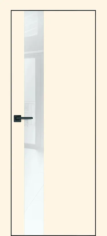 Фото Межкомнатная дверь PX-10 черная кромка с 4-х ст. Дуб скай белый